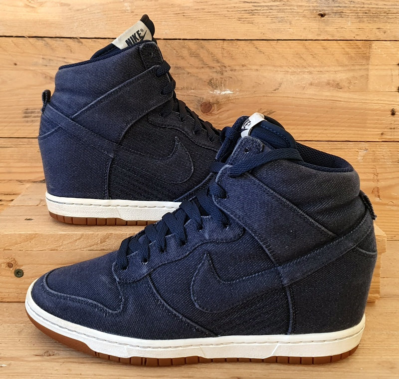 Nike Dunk Sky Hi Essential Wedge Trainers UK7 US9.5 EU41 644877 400 Denim Blue VintageTrainers