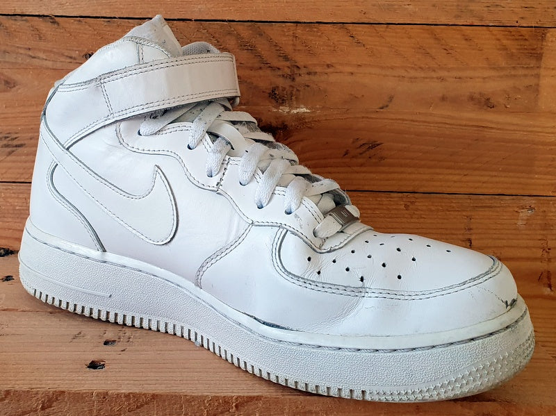 Nike Air Force 1 Mid Leather Trainers UK9/US10/EU44 315123-111 Triple White