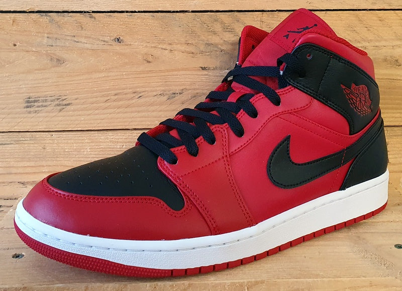 Nike Air Jordan 1 Mid Reverse Bred Trainers UK11/US12/EU46 554724-660 Red/Black