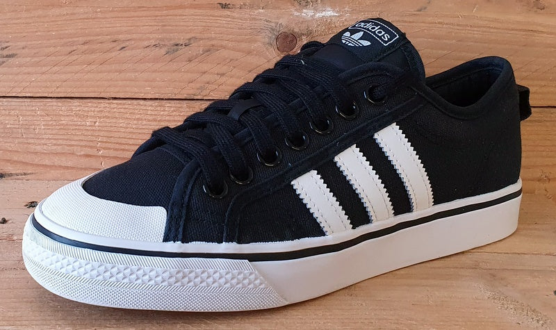 Adidas Nizza Low Canvas Trainers UK7/US7.5/EU40.5 CQ2332 Core Black/White