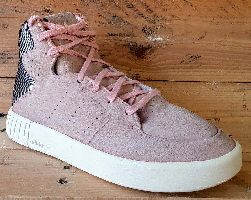 Adidas Tubular Invader Mid Suede Trainers UK4.5/US6/EU37 S80555 Pink/White