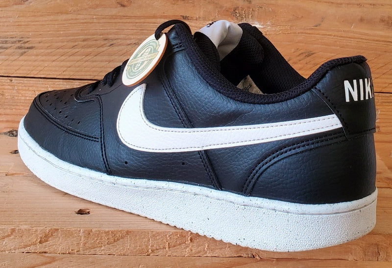Nike Court Vision Low Leather Trainers UK10/US11/EU45 DH2987-001 Black/White