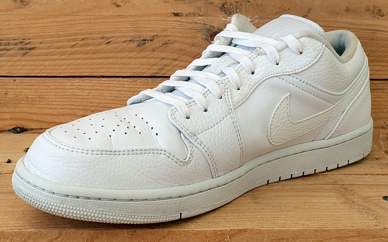 Nike Air Jordan 1 Leather Trainers 553558-130 Triple White UK10.5/US11.5/EU45.5