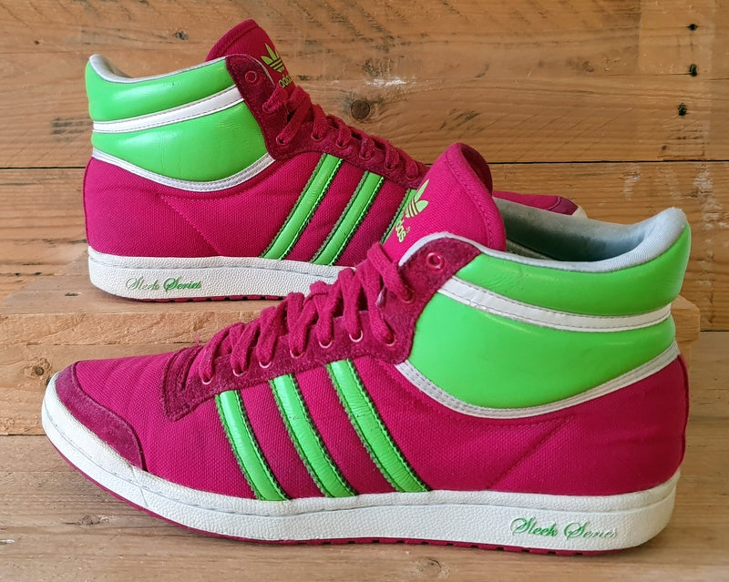 Adidas Originals Sleek Series Mid Trainers UK7/US8.5/EU40.5 G19594 Pink/Green