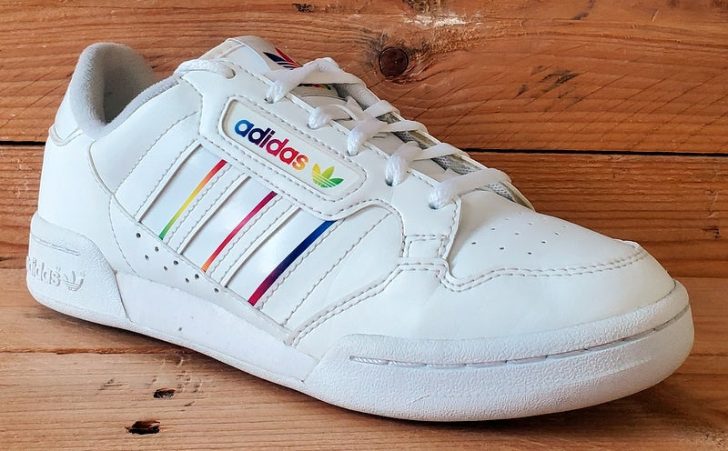 Adidas Continental 80 Low Leather Trainers UK4.5/US5/EU37 GY3127 White/Rainbow