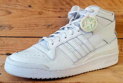 Adidas Forum Mid Leather Trainers UK7.5/US8/EU41 FY4975 Triple White