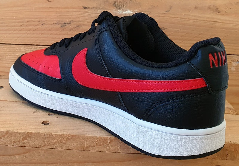 Nike Court Vision Low Leather Trainers UK10/US11/EU45 DV6488-001 Black/Red