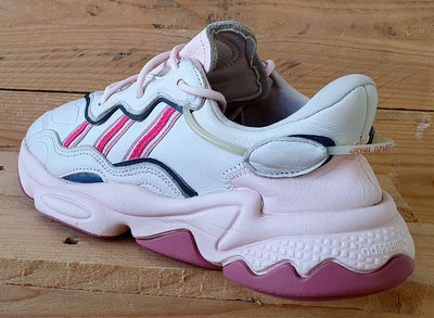 Adidas Ozweego Low Leather Trainers UK8/US9.5/EU42 EE5719 Icy Pink Trace Maroon