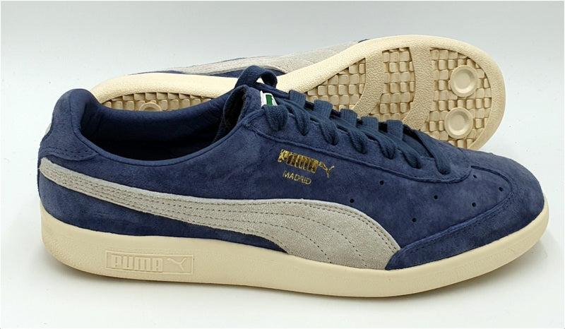 Puma Madrid SD Low Suede Trainers 365068 02 Navy Blue/White/Gold UK9/US10/EU43