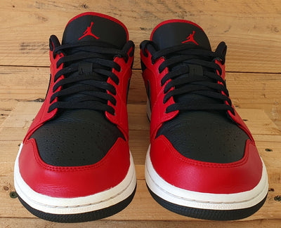 Nike Jordan 1 Low Leather Trainers UK10.5/US11.5/EU45.5 553558-605 Gym Red/Black