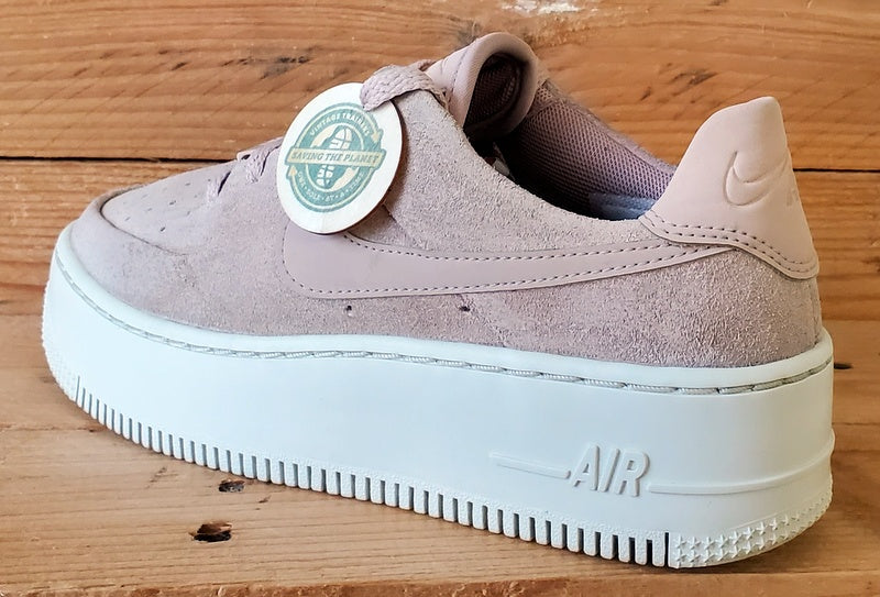 Nike Air Force 1 Sage Low Suede Trainers UK3/US5.5/EU36 AR5339-201 Pink/White