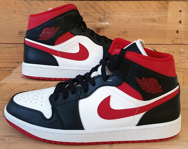 Nike Air Jordan 1 Mid Trainers UK10/US11/EU45 554724-122 Gym Red Black White