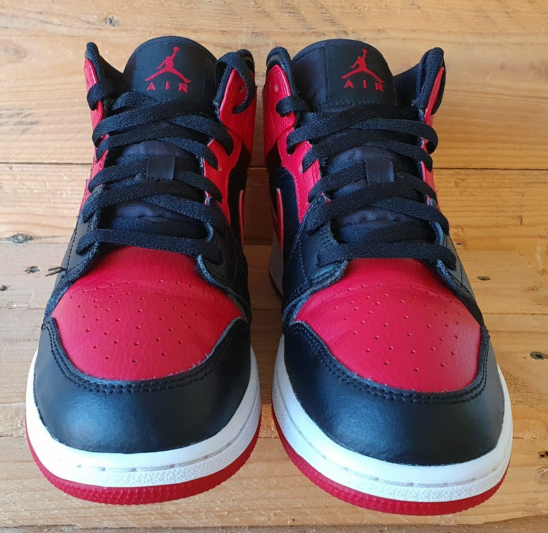 Nike Air Jordan 1 Mid Banned GS Trainers UK6/US6.5Y/EU39 554725-074 Bred