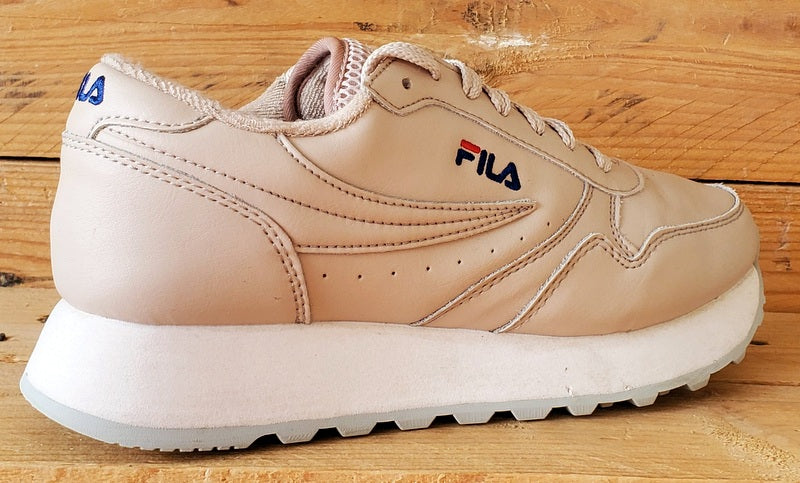 Fila Orbit Zeppa Low Leather Trainers UK4/US6/EU37 1010311 71E Cream/Tan