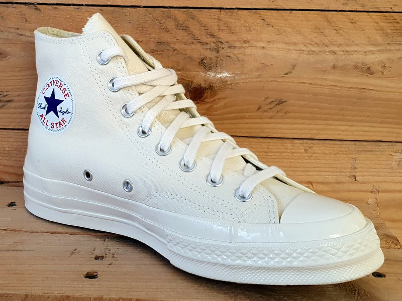 Converse Comme Des Garcons Play High Canvas Trainers UK8/US8/EU41.5 50205C Cream