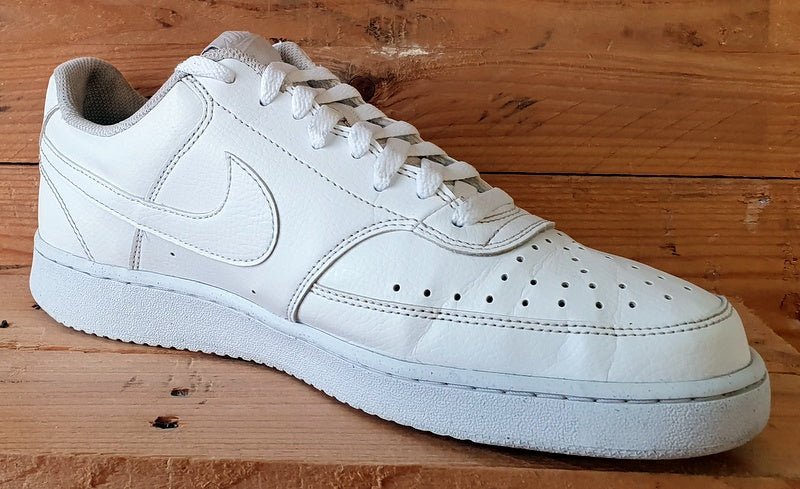 Nike Court Vision Low Leather Trainers UK9/US10/EU44 DH2987-100 Triple White