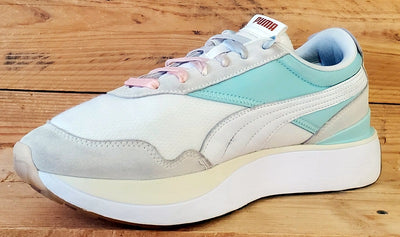 Puma Cruise Rider Textile Trainers UK8/US10.5/EU42 381881-01 White/Eggshell Blue