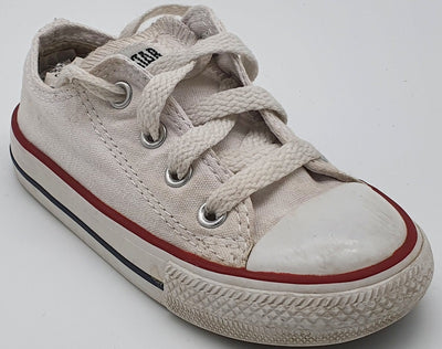 Converse All Stars Infants Low Canvas Trainers 7J256 White/Red UK7/US7/EU23