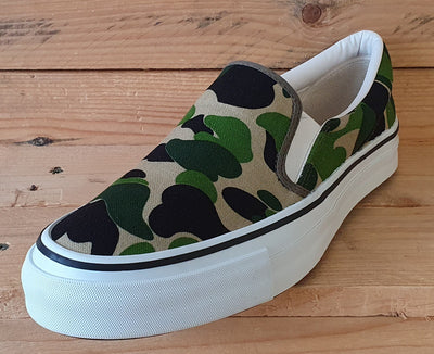 A Bathing Ape Slip-On Low Canvas Trainers UK7/US8/EU41 Camouflage/White 