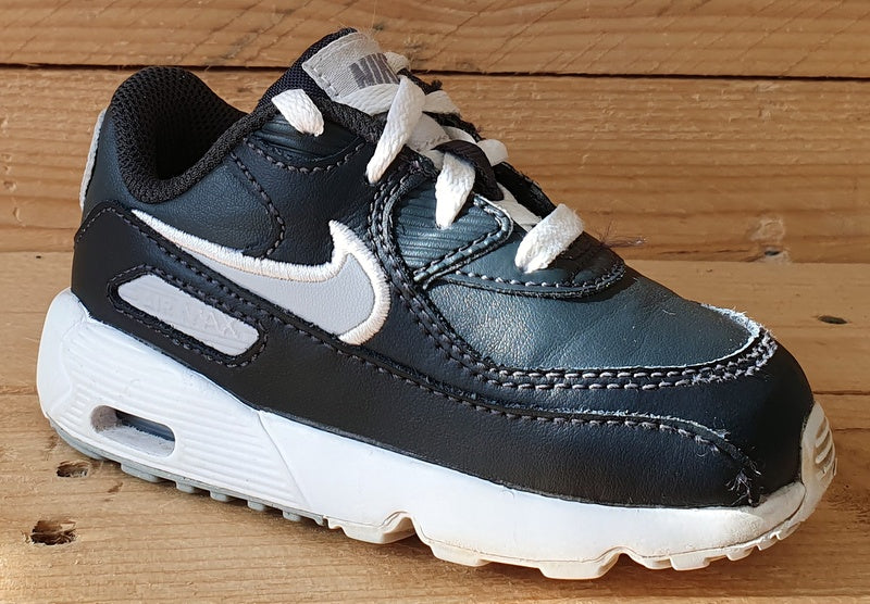 Nike Air Max 90 Kids Leather Trainers UK6.5/US7C/EU23.5 833416-021 Black/White