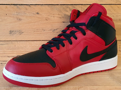 Nike Air Jordan 1 Mid Reverse Bred Trainers UK11/US12/EU46 554724-660 Red/Black