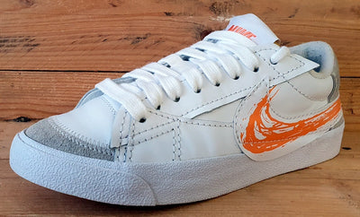 Nike Blazer 77 Jumbo Low Leather Trainers UK8/US9/EU42.5 DX2648-100 White/Orange