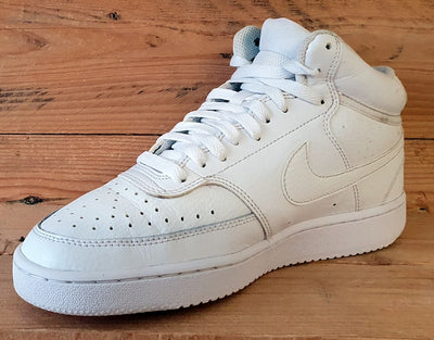 Nike Court Vision Mid Leather Trainers UK5.5/US8/EU39 CD5436-100 Triple White