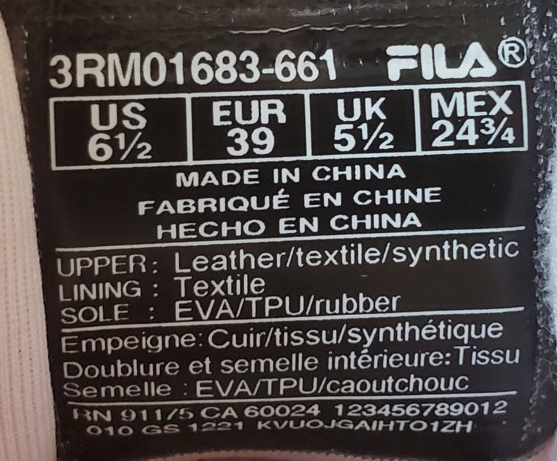 Fila Ray Low Textile/Suede Trainers UK5.5/US6.5/EU39 3RM01683-661 Pink/White