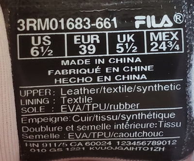 Fila Ray Low Textile/Suede Trainers UK5.5/US6.5/EU39 3RM01683-661 Pink/White