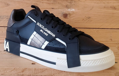 Dolce and Gabbana DG Roma Low Leather Trainers UK9/US9.5/EU43 CS1863 AO223 Black