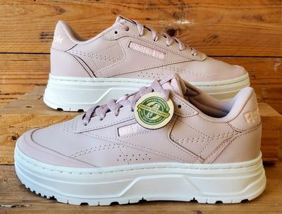 Reebok Club C Double Geo Low Leather Trainers UK5/US7.5/EU38 H69145 Pink/White