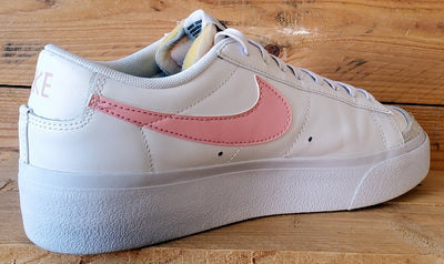 Nike Blazer Platform Low Leather Trainers UK7/US9.5/EU41 DJ0292-103 White/Pink