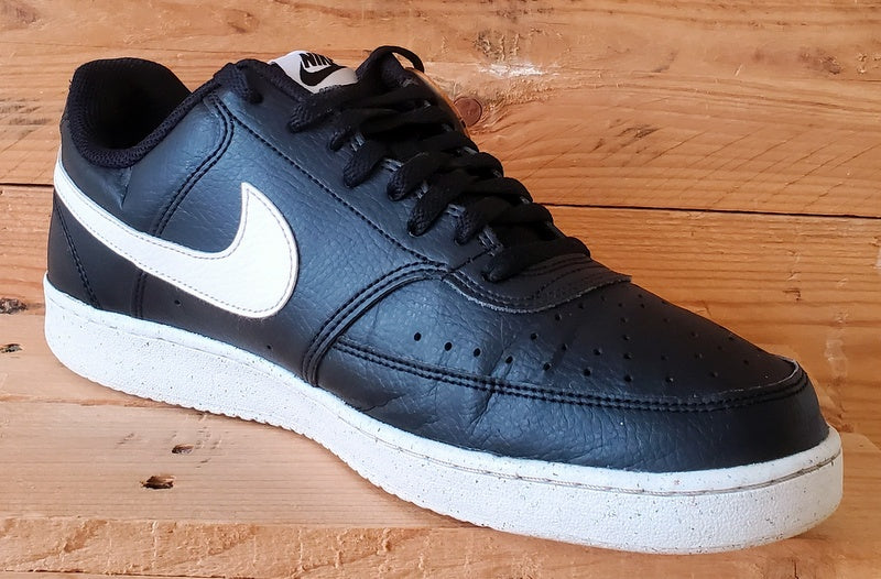 Nike Court Vision Low Leather Trainers UK10/US11/EU45 DH2987-001 Black/White