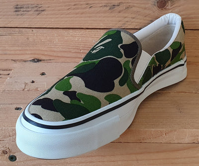 A Bathing Ape Slip-On Low Canvas Trainers UK7/US8/EU41 Camouflage/White 