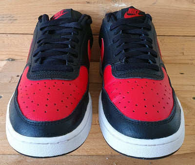 Nike Court Vision Low Leather Trainers UK7/US8/EU41 DV6488-001 Black/Red