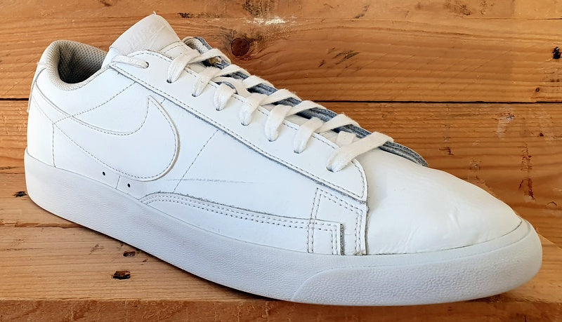 Nike Blazer Low LE Leather Trainers UK10/US11/EU45 AQ3597-100 Triple White