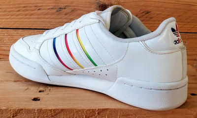 Adidas Continental 80 Low Leather Trainers UK4.5/US5/EU37 GY3127 White/Rainbow