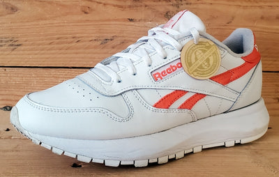 Reebok Classics Low Leather Trainers UK4.5/US7/EU37.5 GW3795 White/Orange Flare