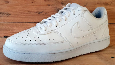 Nike Court Vision Low Leather Trainers UK10/US11/EU45 DH2987-100 Triple White