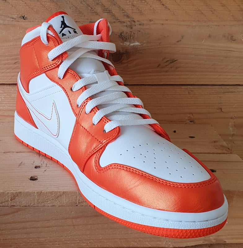 Nike Air Jordan 1 Mid Leather Trainers UK11 US12 EU46 DM3531 800 Metallic Orange