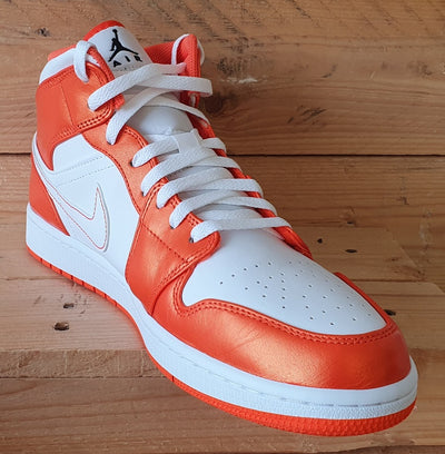 Nike Air Jordan 1 Mid Leather Trainers UK11/US12/EU46 DM3531-800 Metallic Orange