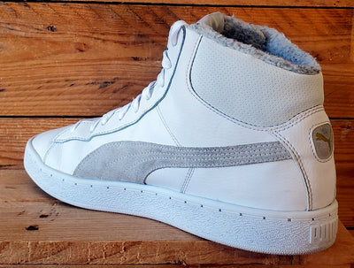 Puma Fur Lined Mid Leather Trainers UK10/US11/EU44.5 364977-02 White/Grey