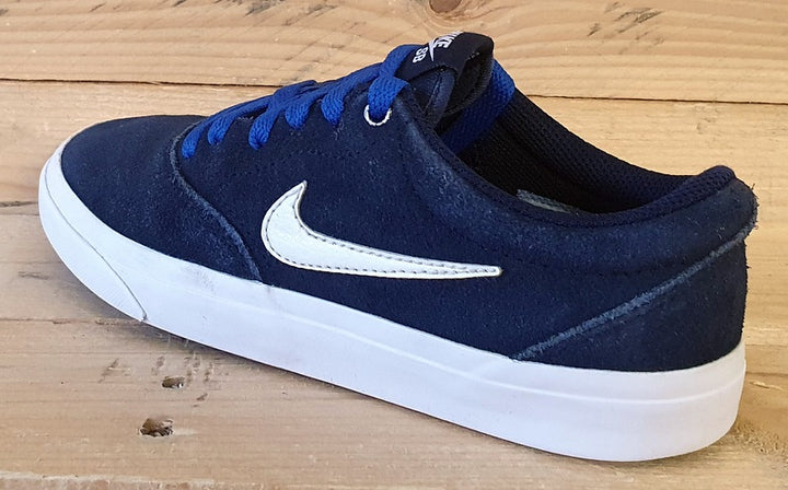 Nike SB Charge Low Suede Trainers UK4 US4.5Y EU36.5 CT3112 400 Navy White VintageTrainers