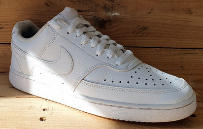 Nike Court Vision Low Leather Trainers UK6/US8.5/EU40 CD5434-100 Triple White
