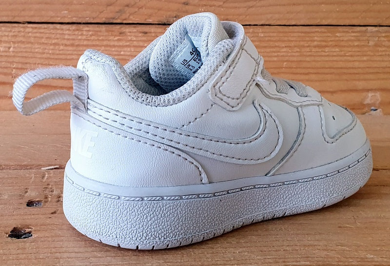 Nike Court Borough Low Kids Trainers UK3.5/US4C/E19.5 DV5458-106 Triple White