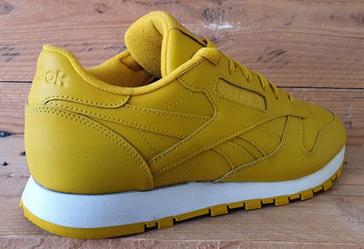 Reebok Classic Low Leather Trainers UK6/US8.5/EU39 CN7604 Lemon Yellow/White