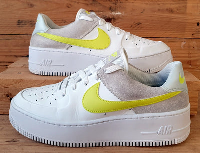 Nike Air Force 1 Sage Low Leather Trainers UK5.5/US8/EU39 CW2652-100 White/Lemon