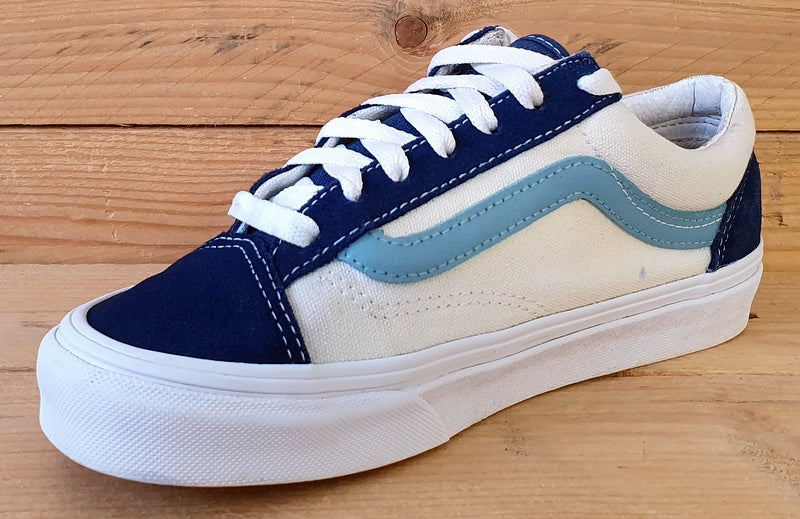 Vans Off The Wall Low Canvas Trainers UK4/US6.5/EU36.5 500714 Cream/Navy