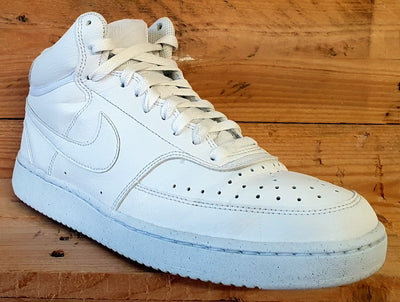 Nike Court Vision Mid Leather Trainers UK8/US9/EU42.5 DN3577-100 Triple White