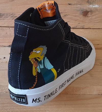 Adidas The Simpsons x Nizza Mid Canvas Trainers UK6/US6.5/EU39 GZ3538 Black